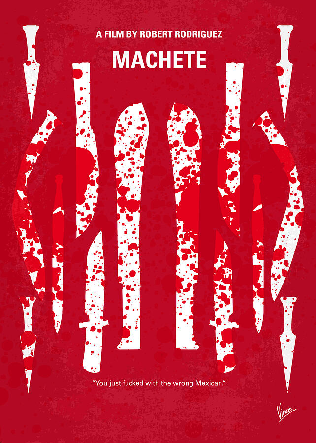 No114 My Machete minimal movie poster Digital Art by Chungkong Art
