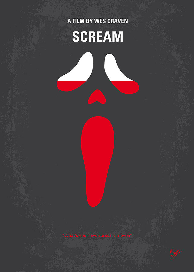 Scream Digital Art - No121 My SCREAM minimal movie poster by Chungkong Art