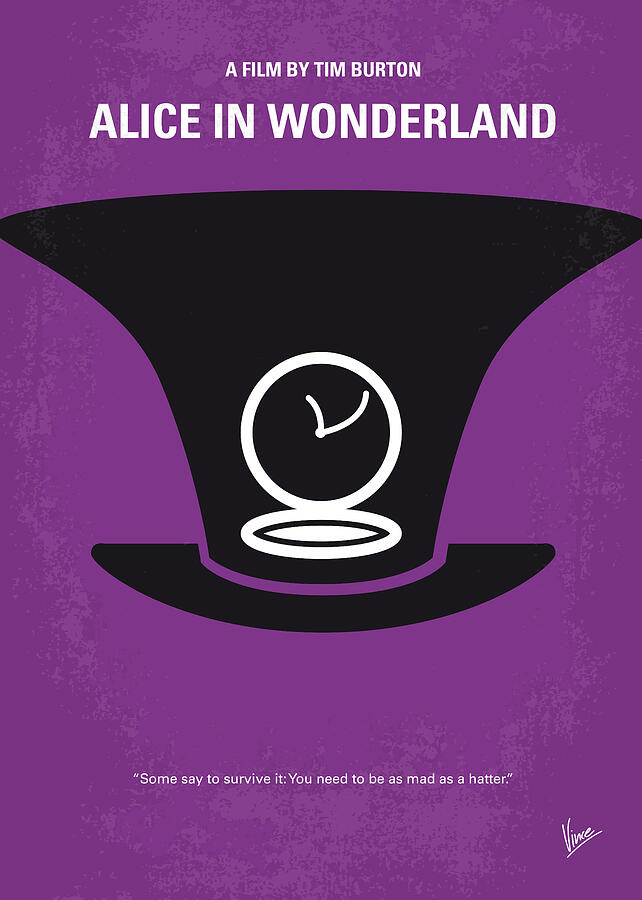 No140 My Alice in Wonderland minimal movie poster Digital Art by Chungkong Art