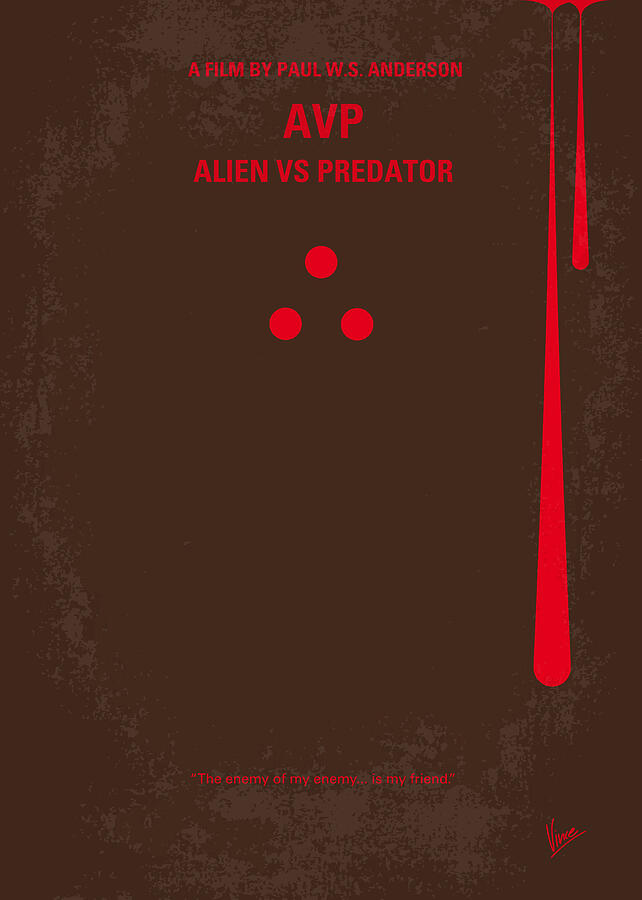 Alien Movie Digital Art - No148 My AVP minimal movie poster by Chungkong Art