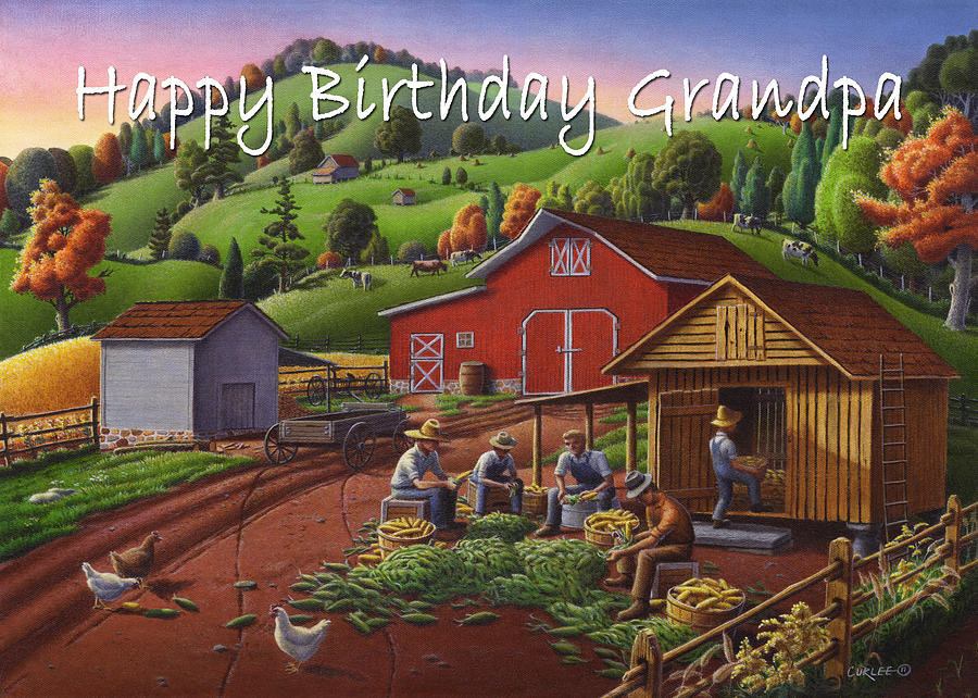 no16 Happy Birthday Grandpa Painting by Walt Curlee