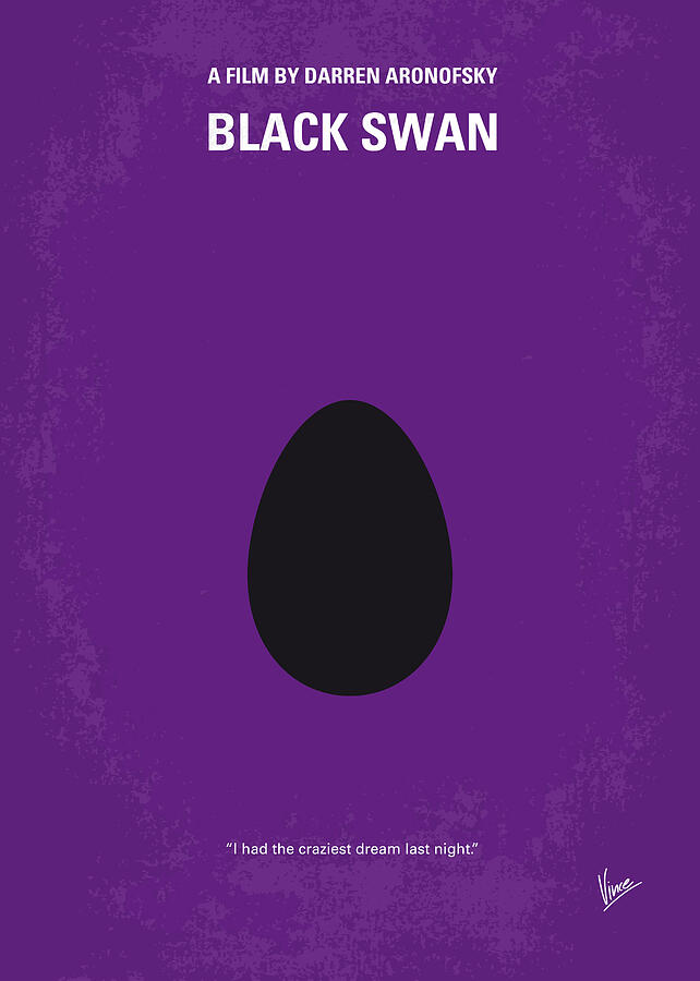 Swan Digital Art - No162 My Black Swan minimal movie poster by Chungkong Art