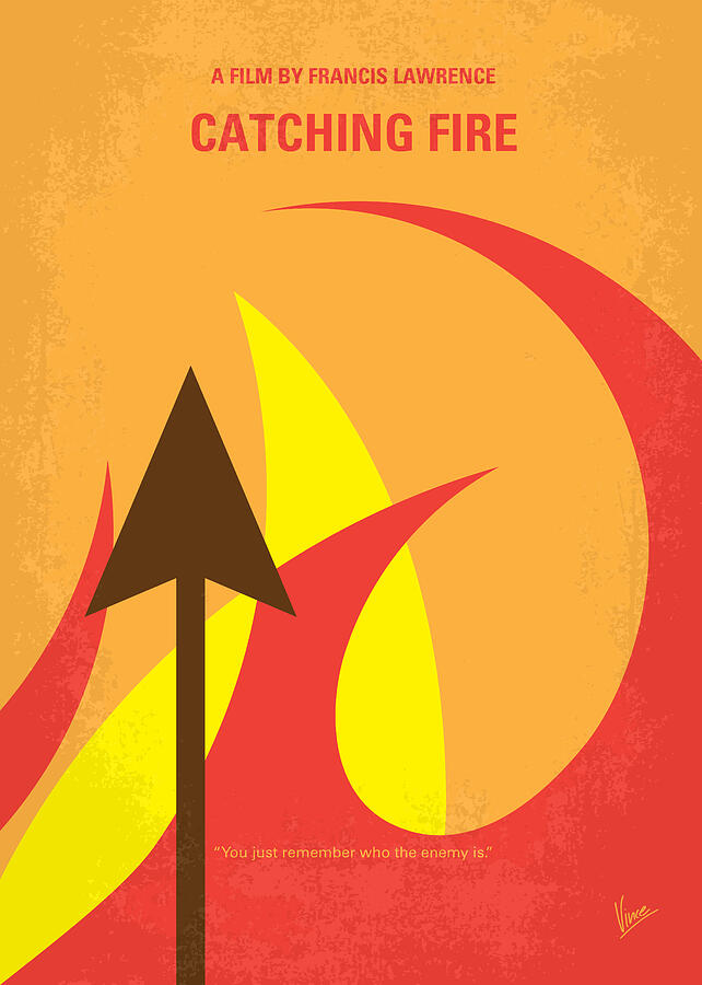 No175-2 My CATCHING FIRE - The Hunger Games minimal movie poster Digital Art by Chungkong Art
