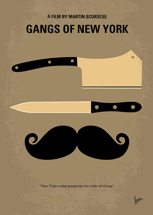 No195 My Gangs of New York minimal movie poster Digital Art by Chungkong Art