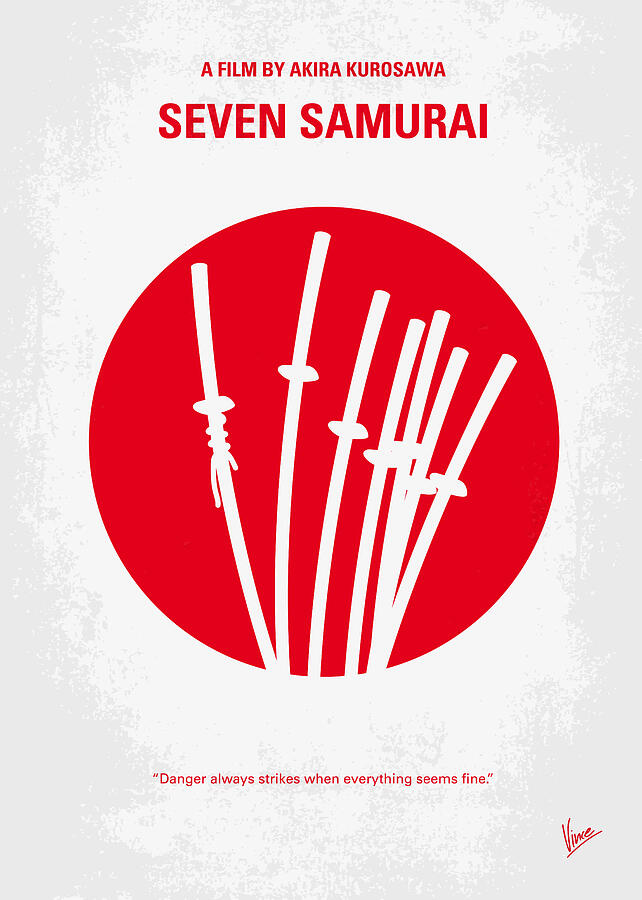 No200 My The Seven Samurai minimal movie poster Digital Art by Chungkong Art