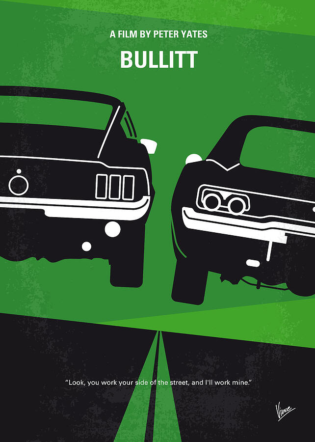 Cool Digital Art - No214 My BULLITT minimal movie poster by Chungkong Art