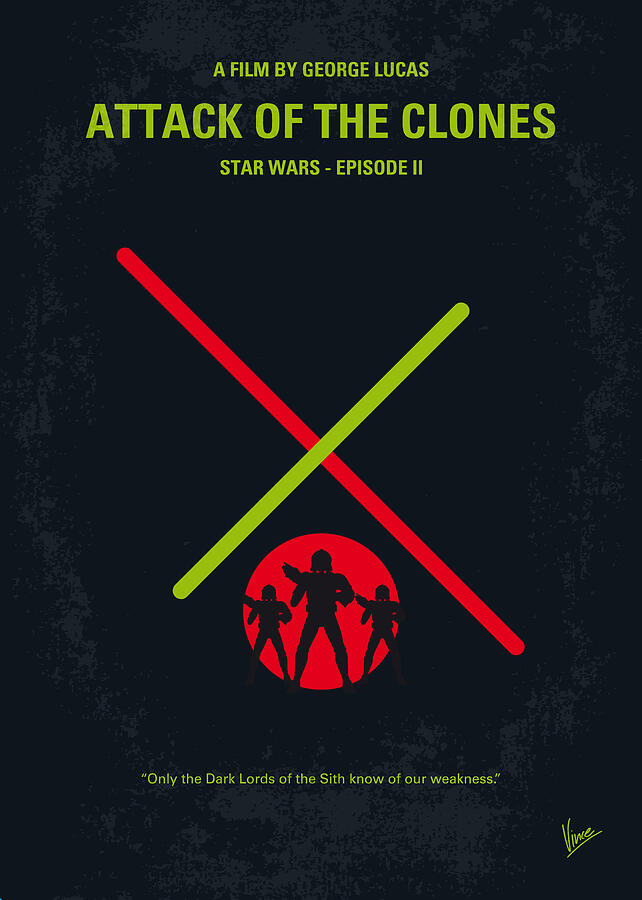 No224 My STAR WARS Episode II ATTACK OF THE CLONES minimal movie poster Digital Art by Chungkong Art