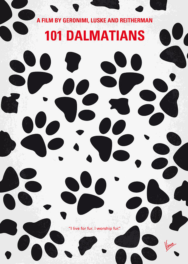 No229 My 101 Dalmatians minimal movie poster Digital Art by Chungkong Art