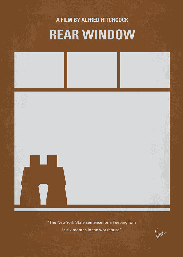 Hollywood Digital Art - No238 My Rear window minimal movie poster by Chungkong Art