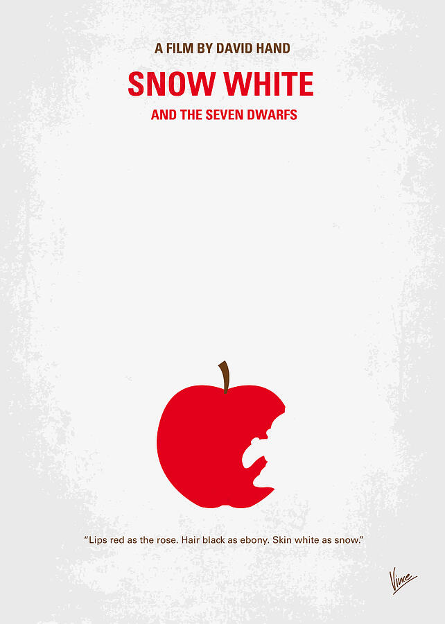 Queen Digital Art - No252 My SNOW WHITE minimal movie poster by Chungkong Art