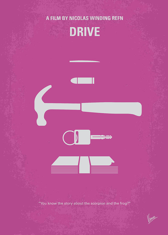 Drive Digital Art - No258 My DRIVE minimal movie poster by Chungkong Art