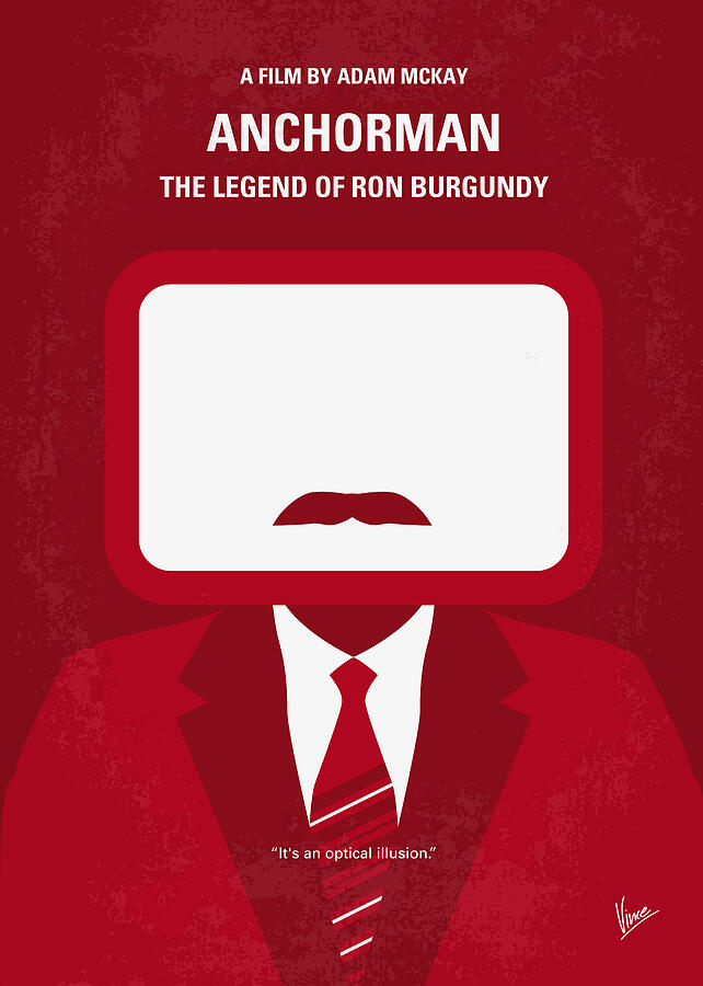 No278 My Anchorman Ron Burgundy minimal movie poster Digital Art by Chungkong Art