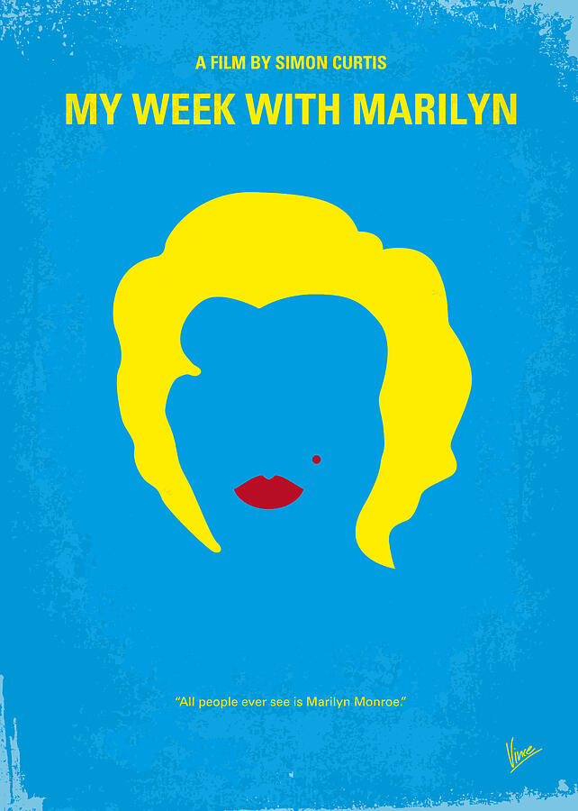 No284 My week with Marilyn minimal movie poster Digital Art by Chungkong Art