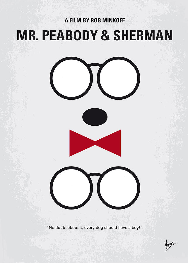 Hollywood Digital Art - No324 My Mr Peabody minimal movie poster by Chungkong Art