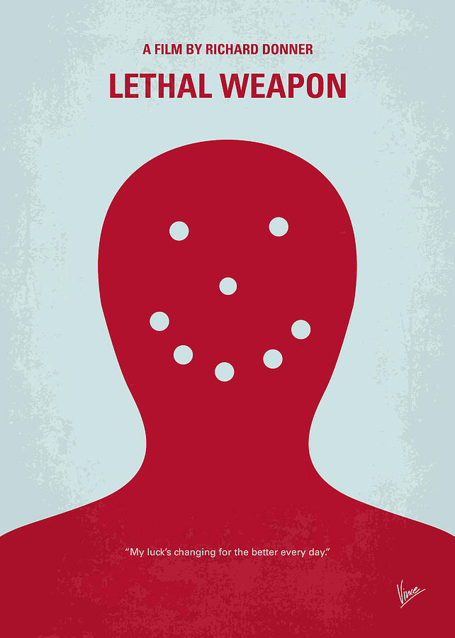 Lethal Weapon Digital Art - No327 My Lethal Weapon minimal movie poster by Chungkong Art
