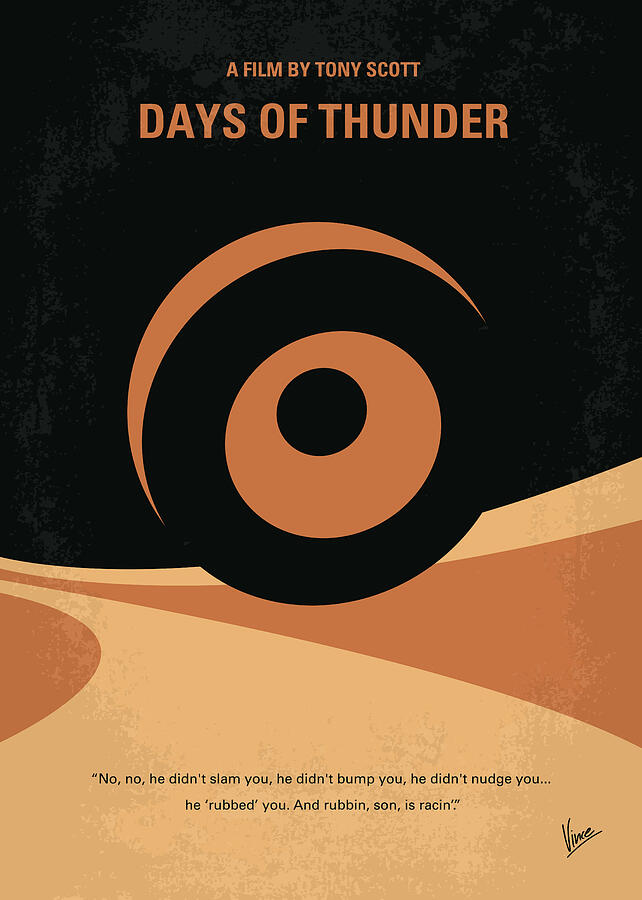 No332 My DAYS OF THUNDER minimal movie poster Digital Art by Chungkong Art