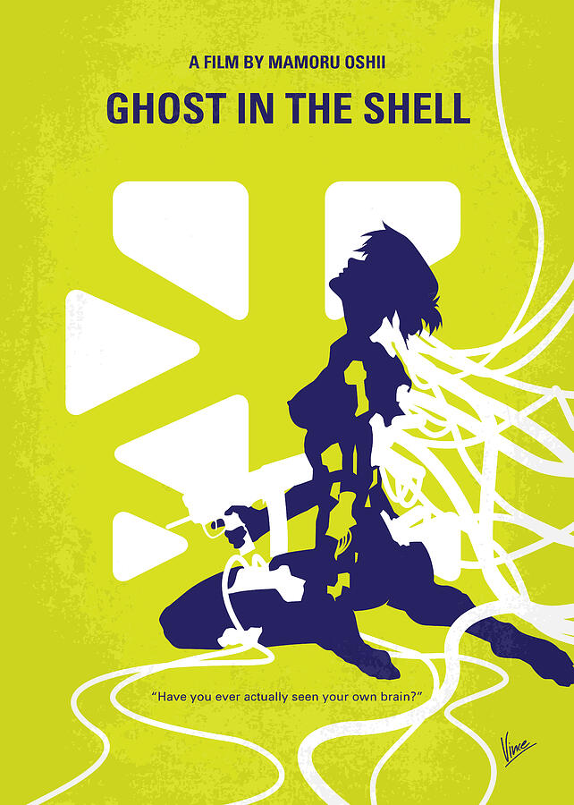 Hollywood Digital Art - No366 My Ghost in the Shell minimal movie poster by Chungkong Art