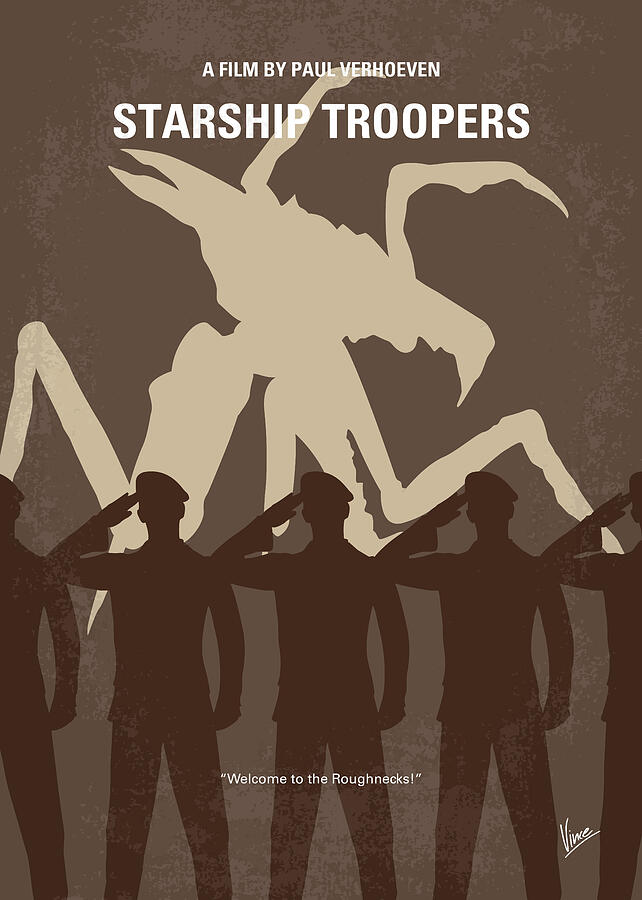 Space Digital Art - No424 My Starship Troopers minimal movie poster by Chungkong Art