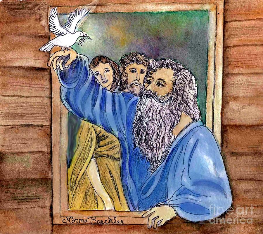 Noah and the Dove Painting by Norma Boeckler - Pixels