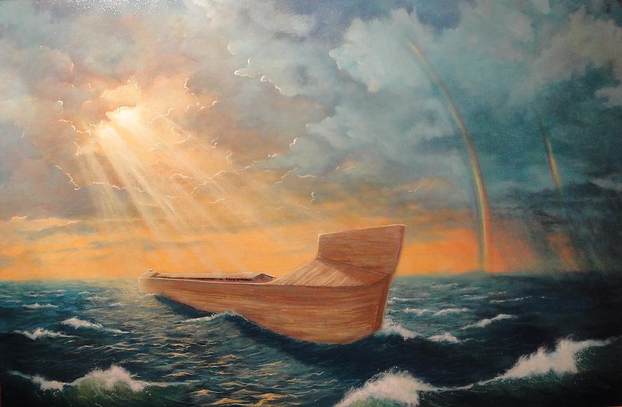 Flood Painting - Noahs Ark by Clay Hibbard