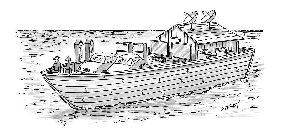 Noahs Ark With Pairs Of Home Appliances Instead Drawing by Tom Cheney