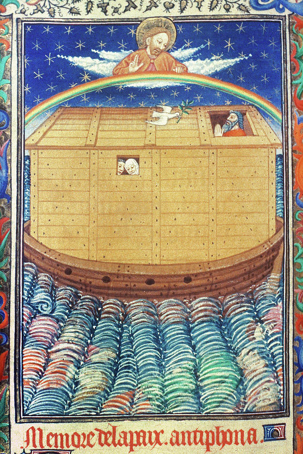 Noahs Ark With Rainbow Painting by Granger