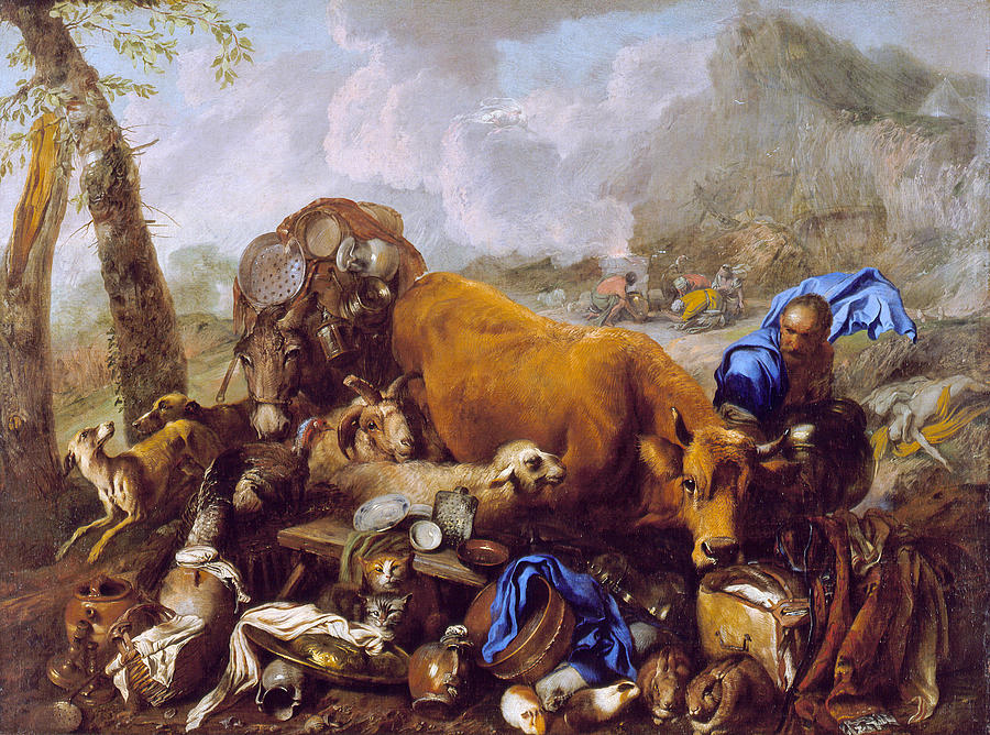 Noahs Sacrifice after the Deluge Painting by Giovanni Benedetto Castiglione