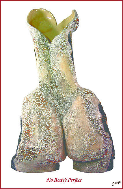Raku Sculpture - NoBodys Perfect by Satya Winkelman Raku Sculpture - NoBodys Perfect by Satya Winkelman