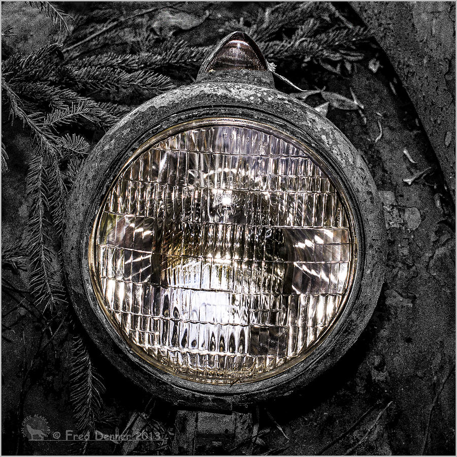 Nobodys Truck Headlight Photograph by Fred Denner