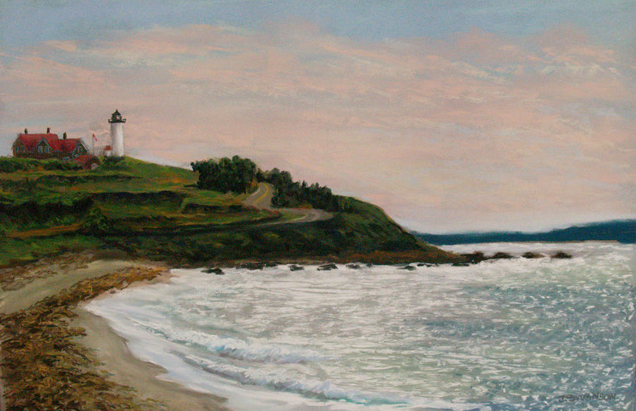 Lighthouse Pastel - Nobska Lighthouse by Joan Swanson