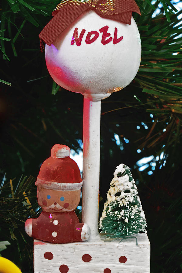 Noel Antique Wooden Christmas Ornament Photograph by Bill Owen
