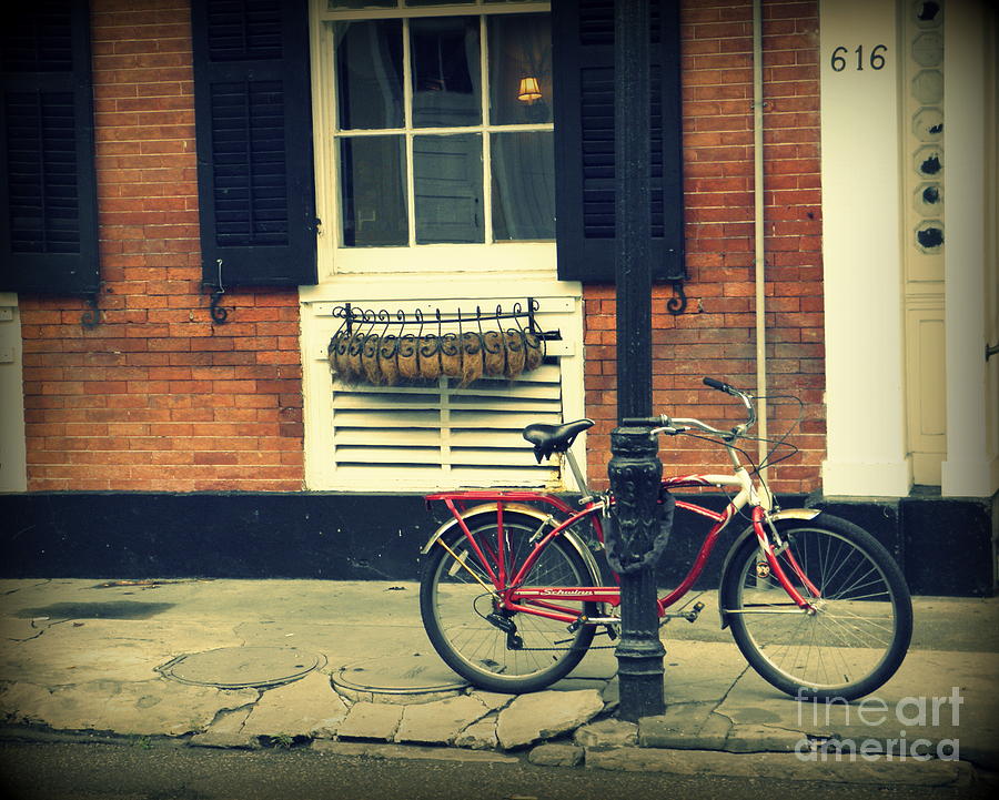 NOLA Red Bike Photograph by Valerie Reeves