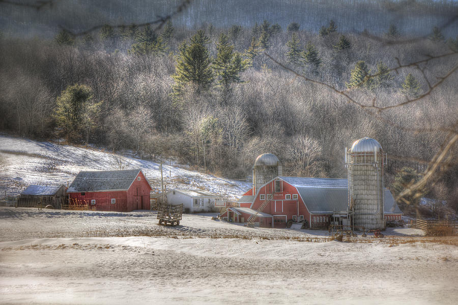 Winter Photograph - Nolan Farm - Vermont Farm by Joann Vitali