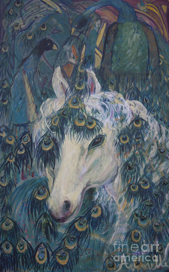 Unicorn Painting - Nolas Unicorn by Avonelle Kelsey
