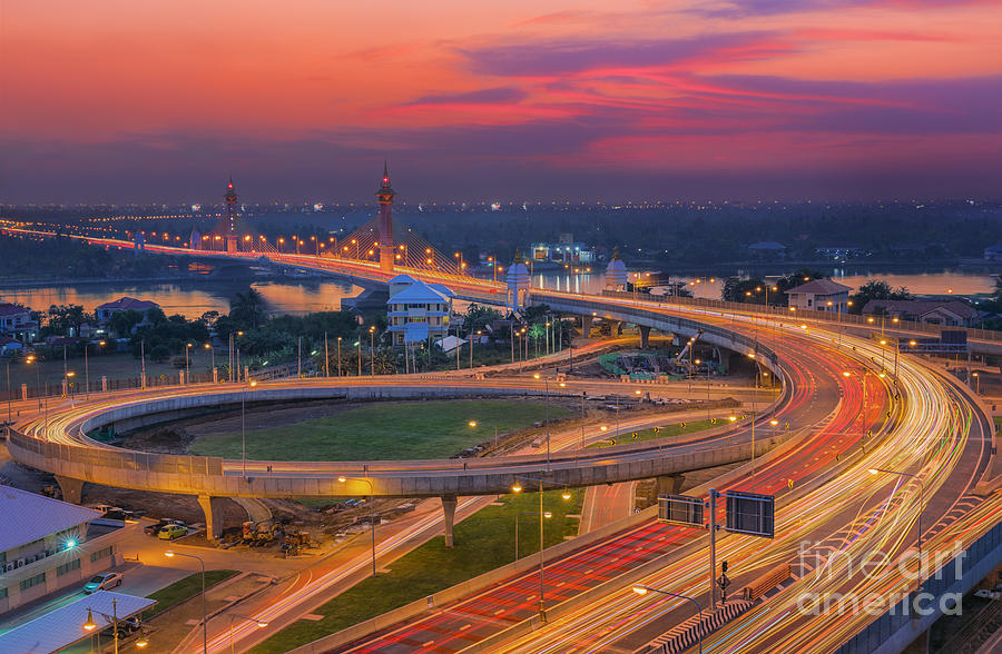Nonthaburi bridge in Bangkok  Photograph by Anek Suwannaphoom