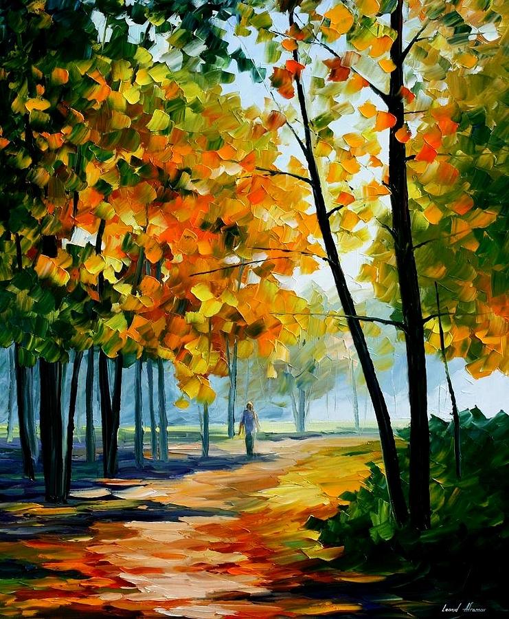 Noon In The Forest - PALETTE KNIFE Oil Painting On Canvas By Leonid ...