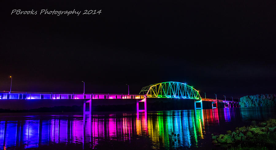 Norbert F. Beckey Bridge in Rainbow Lighting Photograph by Paul Brooks