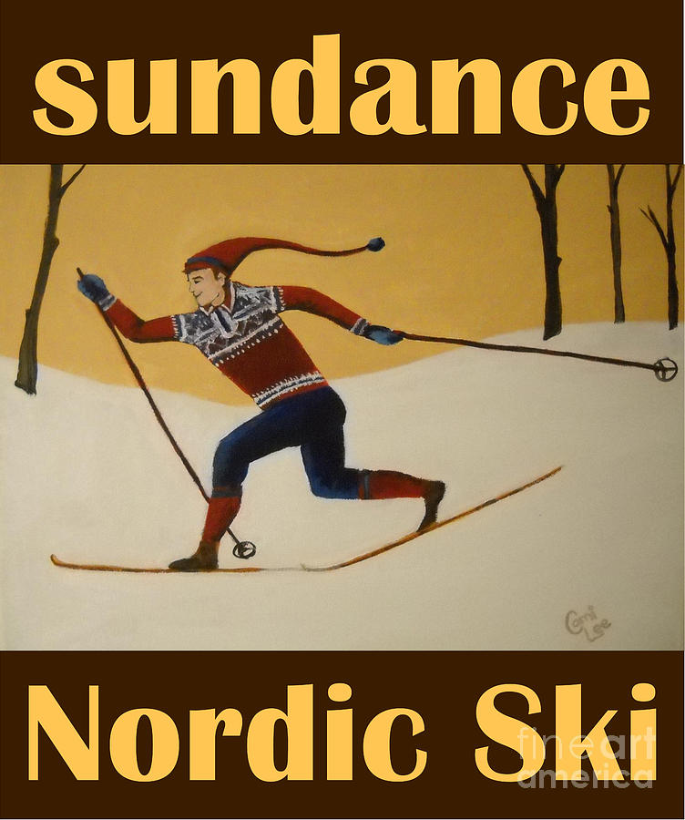 Nord Ski poster Painting by Cami Lee