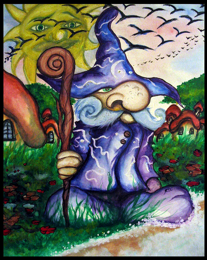 Wizard Painting - Norm the Little Old Wizard by Richard Tyler