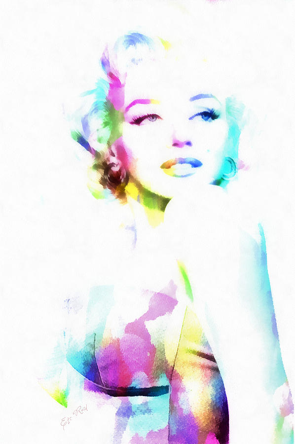 Hollywood Painting - Norma Jeane in watercolor by Eti Reid
