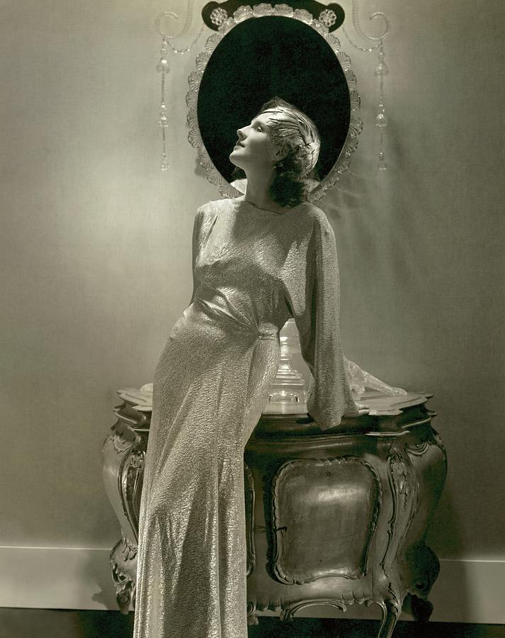 Norma Shearer Wearing A Lame Dress Photograph by Edward Steichen
