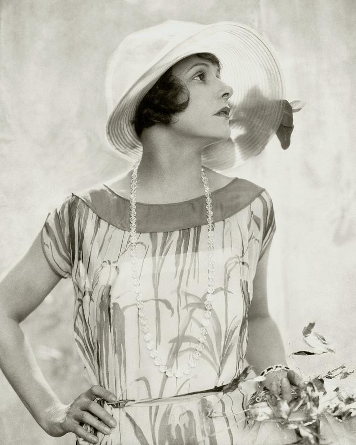 Norma Talmadge Wearing A Hat And Dress Photograph by Edward Steichen