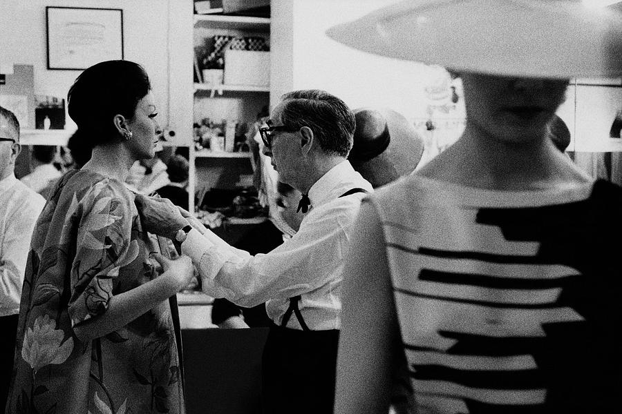 Celebrity Photograph - Norman Norell Backstage by Bert Stern