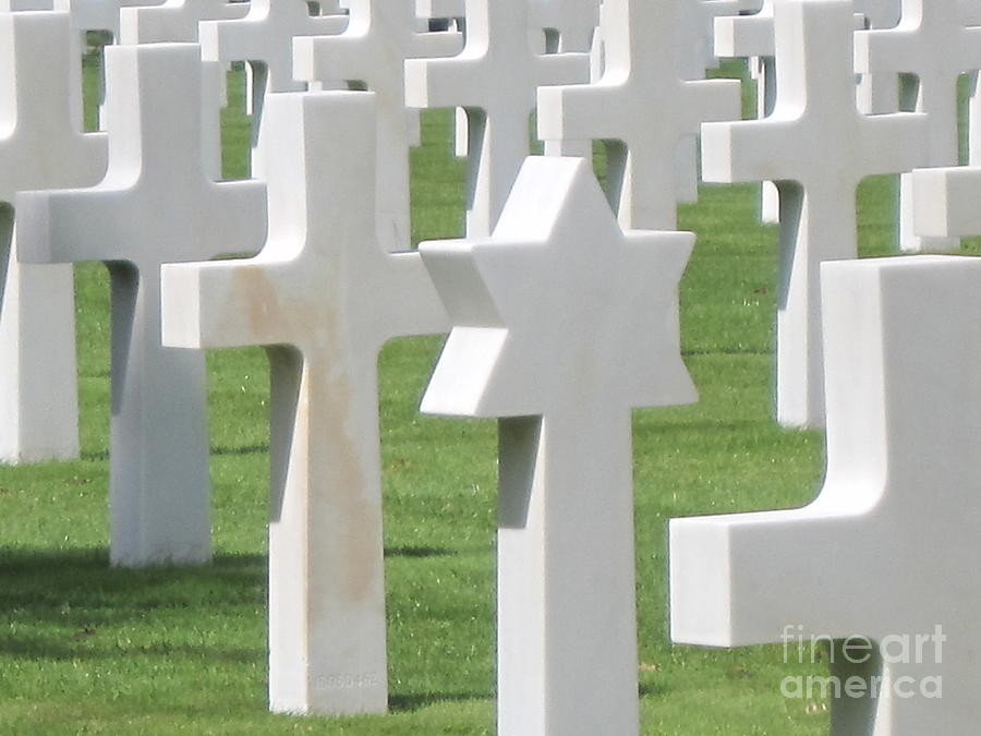 Star Of David Photograph - Normandy American Cemetery by HEVi FineArt