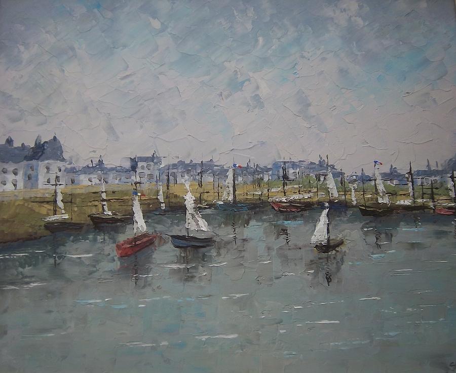 Normandy coast Painting by Frederic Payet