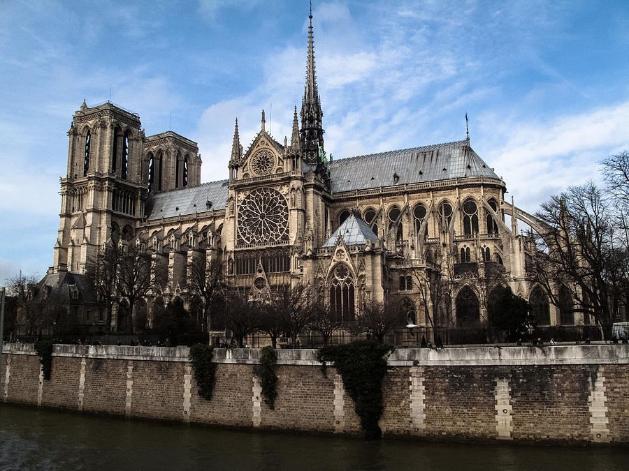 Landmark Photograph - Norte Dame Cathedral-The South Side by Linda Posnick