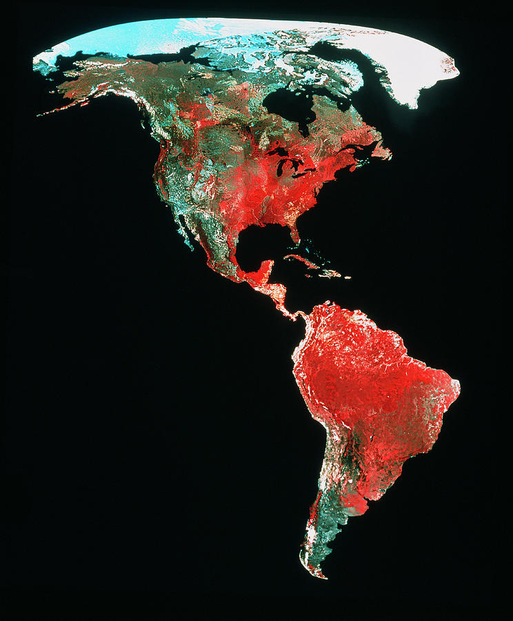 North & South America Photograph by Mda Information Systems/science Photo Library