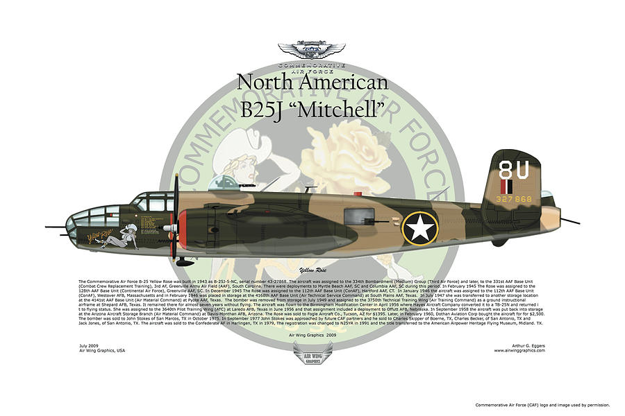 North American B-25J Mitchell Digital Art by Arthur Eggers