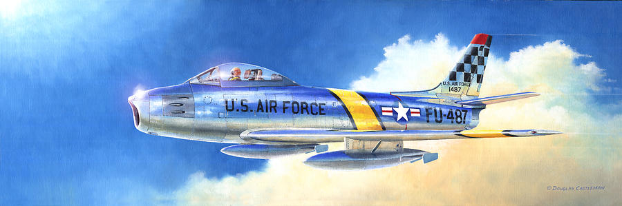 North American F-86F Sabre Painting by Douglas Castleman