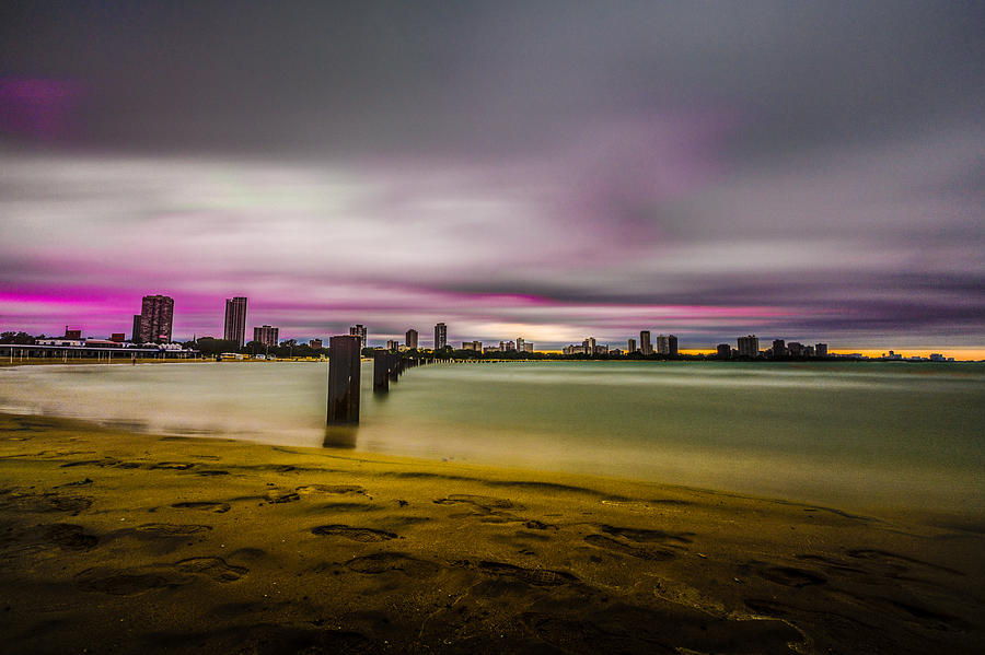 North Avenue Beach Sunset Photograph by Randy Scherkenbach